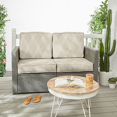 Sorra Home Indoor Outdoor 27 in. x 29 in. Deep Seating Loveseat Cushion Set