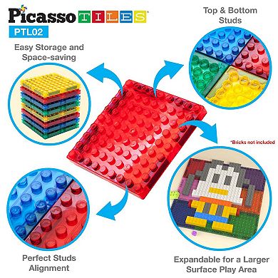 PicassoTiles 12pc Magnet Tile and Brick Block Combo Set