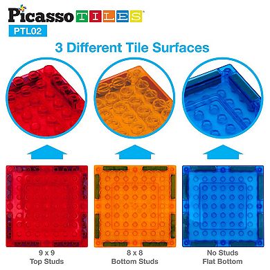 PicassoTiles 12pc Magnet Tile and Brick Block Combo Set