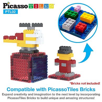 PicassoTiles 12pc Magnet Tile and Brick Block Combo Set