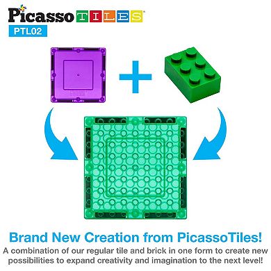 PicassoTiles 12pc Magnet Tile and Brick Block Combo Set