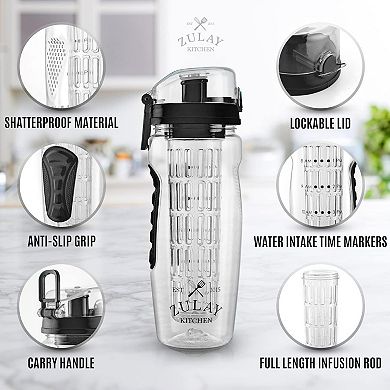 Zulay Kitchen Portable Water Bottle with Fruit Infuser