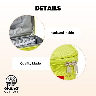 Caution Insulated Lunch Bag Cooler For Office, Work, Yellow, 10x6 In