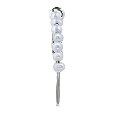 Aleure Precioso Sterling Silver Freshwater Cultured Pearl Hoop Earrings
