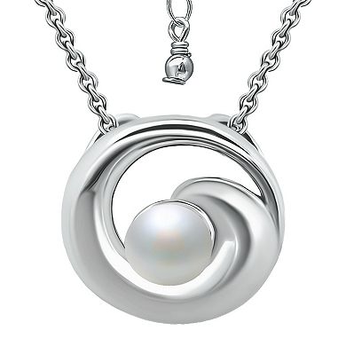Aleure Precioso Sterling Silver Conch Shell & Freshwater Cultured Pearl Pendant Necklace