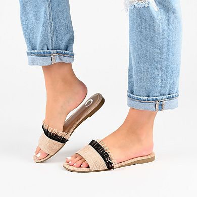 Journee Collection Koreene Women's Fringed Slide Sandals