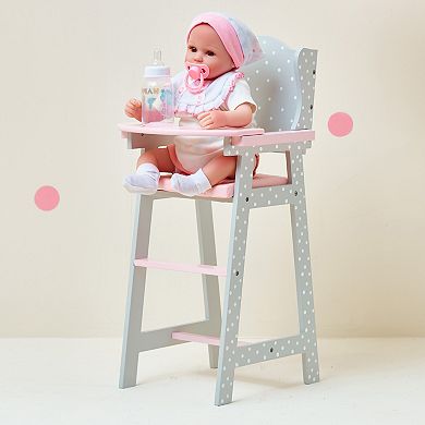 Olivia's Little World Polka Dots Princess Baby Doll High Chair