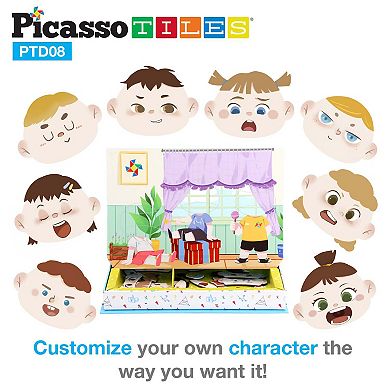 Picasso Tiles 108pcs Magnetic Face Puzzle Book