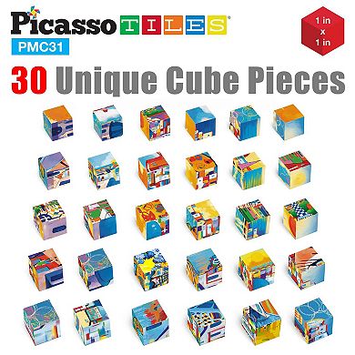 30 Piece 6-in-1 World Famous Painting Puzzles Magnetic Cubes