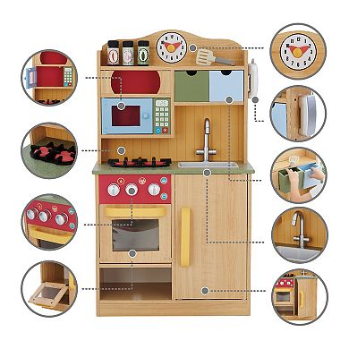 Teamson Kids Little Chef Florence Classic Play Kitchen - Wood Grain