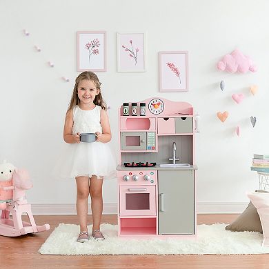 Teamson Kids Little Chef Florence Classic Play Kitchen - Pink & Grey