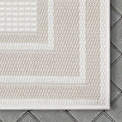 Well Woven Fallon Perry Border Indoor/Outdoor High-Low Are Rug