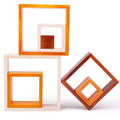Bigjigs Toys, Natural Wooden stacking squares