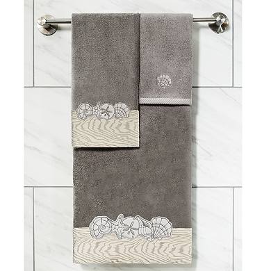 Linum Home Textiles Turkish Cotton Shell Row 4-piece Embellished Towel Set