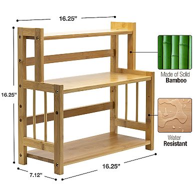 Sorbus 3-Tier Standing Adjustable Bamboo Countertop Organizer