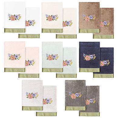 Linum Home Textiles Turkish Cotton Verano 2-piece Embellished Hand Towel Set