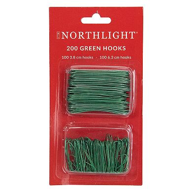 200-Count Home Decoration and Gift Collections Green Ornament Hooks 2.5"