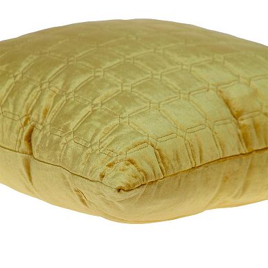 20" Yellow Transitional Quilted Pillow