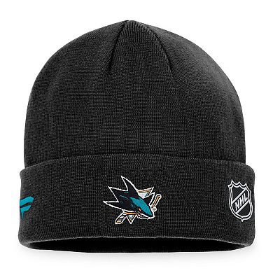 Men's Fanatics Branded Black San Jose Sharks Authentic Pro Rink Cuffed Knit Hat