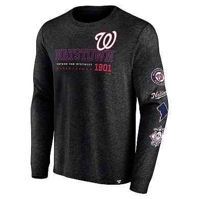 Men's Fanatics Branded Black Washington Nationals High Whip Pitcher Long Sleeve T-Shirt