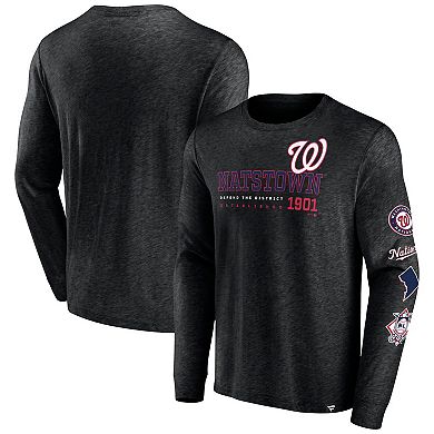 Men's Fanatics Branded Black Washington Nationals High Whip Pitcher Long Sleeve T-Shirt