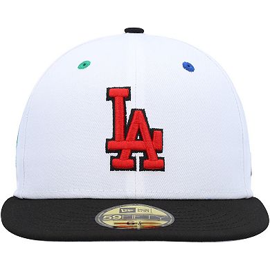 Men's New Era White/Black Los Angeles Dodgers 60th Anniversary Primary Eye 59FIFTY Fitted Hat