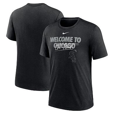 Men's Nike Heather Black Chicago White Sox Home Spin Tri-Blend T-Shirt