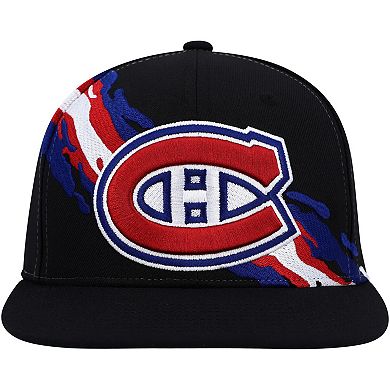 Men's Mitchell & Ness Black Montreal Canadiens Vintage Paintbrush Snapback Hat
