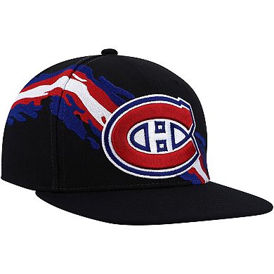 Men's Mitchell & Ness Black Montreal Canadiens Vintage Paintbrush Snapback Hat
