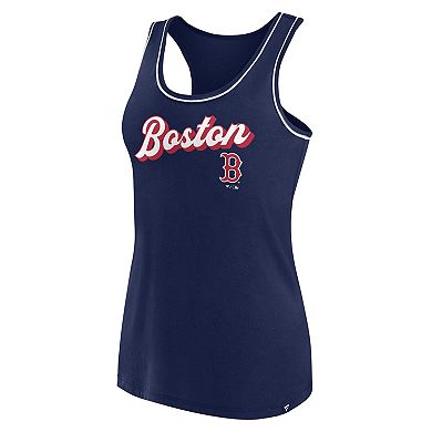 Women's Fanatics Branded Navy Boston Red Sox Wordmark Logo Racerback Tank Top