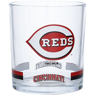 Cincinnati Reds Banded Rocks Glass