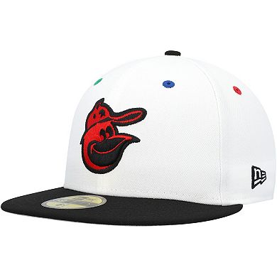 Men's New Era White/Black Baltimore Orioles  Primary Eye 59FIFTY Fitted Hat