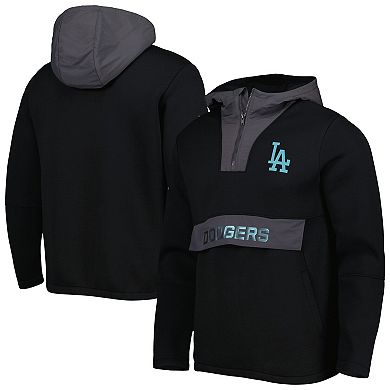 Men's Levelwear Black Los Angeles Dodgers Ruckus Quarter-Zip Hoodie