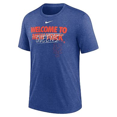 Men's Nike Heather Royal New York Mets Home Spin Tri-Blend T-Shirt