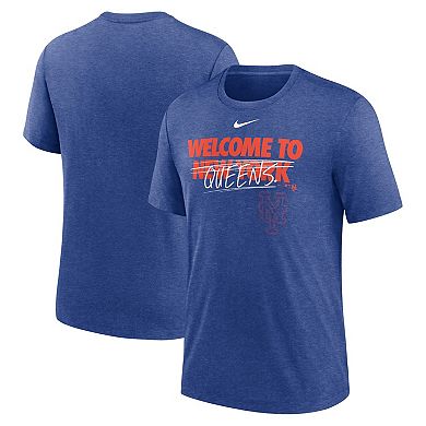 Men's Nike Heather Royal New York Mets Home Spin Tri-Blend T-Shirt