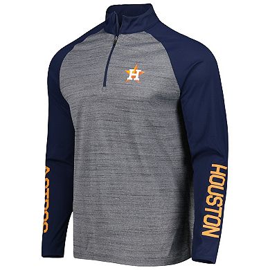 Men's Levelwear Heather Gray Houston Astros Vandal Raglan Quarter-Zip Top