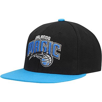 Men's Mitchell & Ness Black/Royal Orlando Magic Side Core 2.0 Snapback Hat