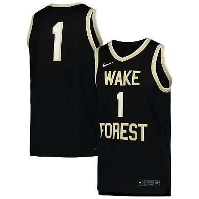 Men's Nike Black Wake Forest Demon Deacons Replica Basketball Jersey