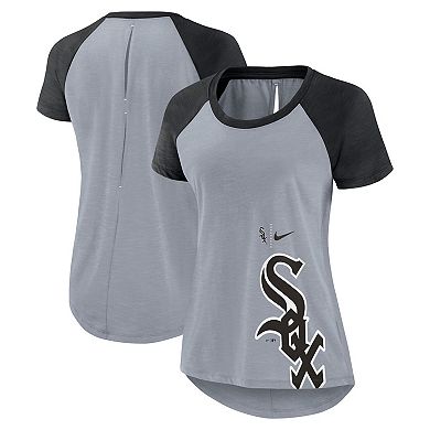 Women's Nike Heather Gray Chicago White Sox Summer Breeze Raglan Fashion T-Shirt