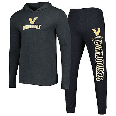 Men's Concepts Sport Black/Charcoal Vanderbilt Commodores Meter Pullover Hoodie & Pant Sleep Set