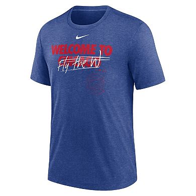 Men's Nike Heather Royal Chicago Cubs Home Spin Tri-Blend T-Shirt