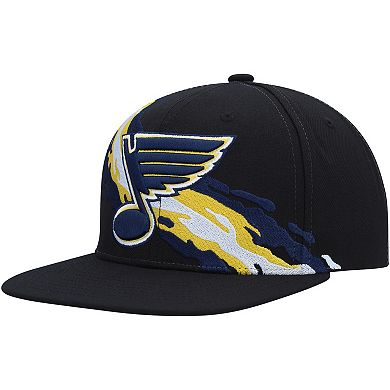 Men's Mitchell & Ness Black St. Louis Blues Vintage Paintbrush Snapback Hat