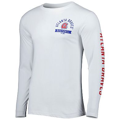 Men's Fanatics Branded White Atlanta Braves Pressbox Long Sleeve T-Shirt