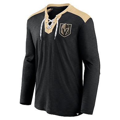 Men's Fanatics Branded Black Vegas Golden Knights Special Edition 2.0 Long Sleeve Lace-Up T-Shirt