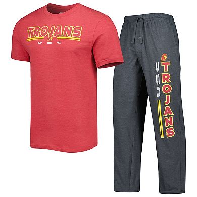 Men's Concepts Sport Cardinal/Charcoal USC Trojans Meter T-Shirt & Pants Sleep Set