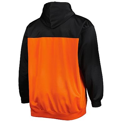 Men's Black/Orange San Francisco Giants Big & Tall Yoke Full-Zip Hoodie