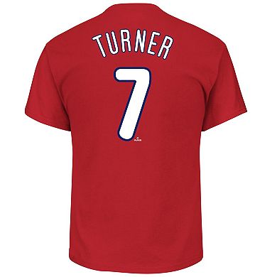 Men's Profile Trea Turner Red Philadelphia Phillies Big & Tall Name & Number T-Shirt
