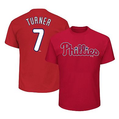 Men's Profile Trea Turner Red Philadelphia Phillies Big & Tall Name & Number T-Shirt