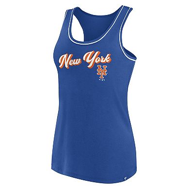 Women's Fanatics Branded Royal New York Mets Wordmark Logo Racerback Tank Top
