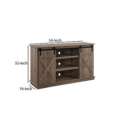 Home Entertainment Wooden TV Stand, Brown